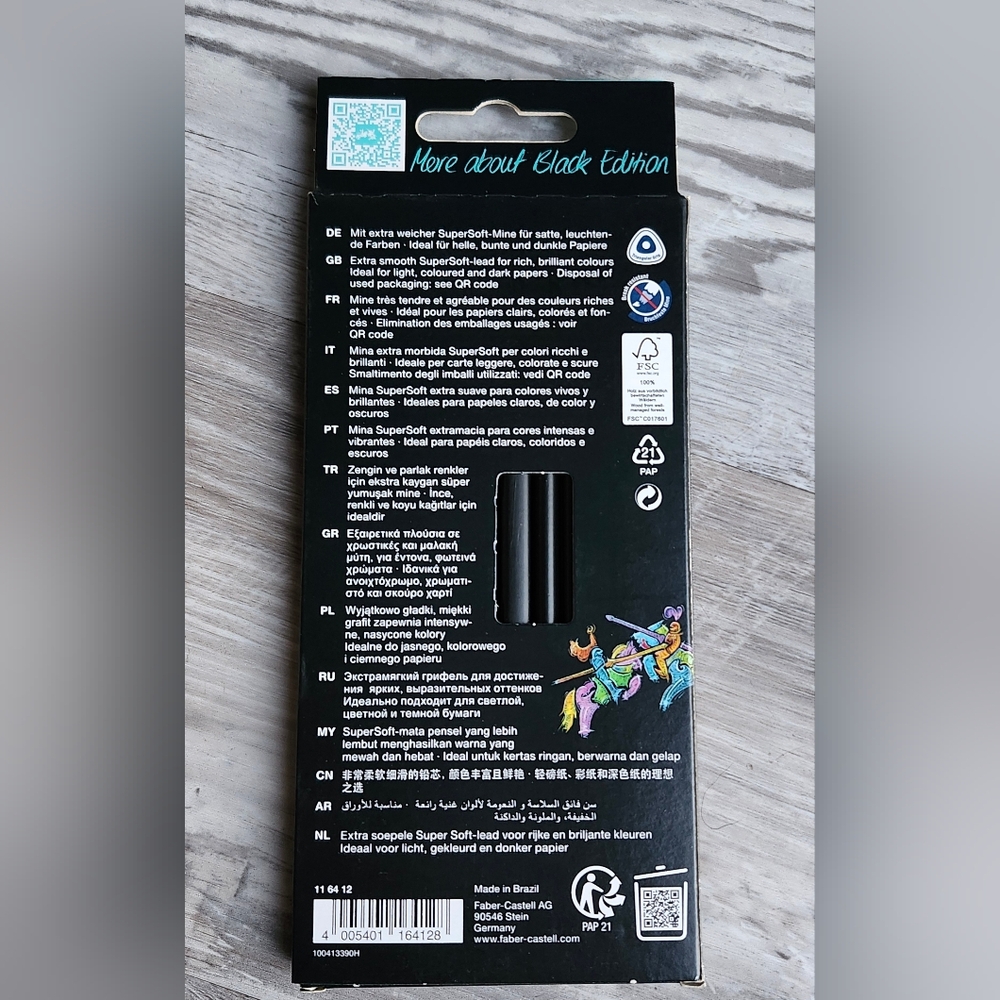 Faber-Castell Colored Pencil Set 12 Skin Tone + 12 Black Edition Artist Supplies - Picture 3 of 5